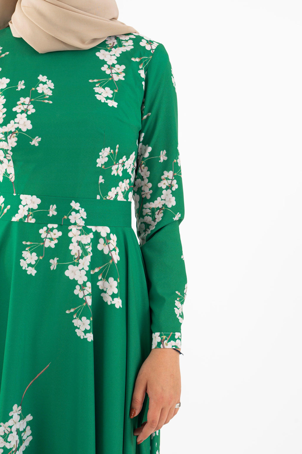 Cadmium green long dress - Modest Dresses, Abaya, Long Sleeve dress!