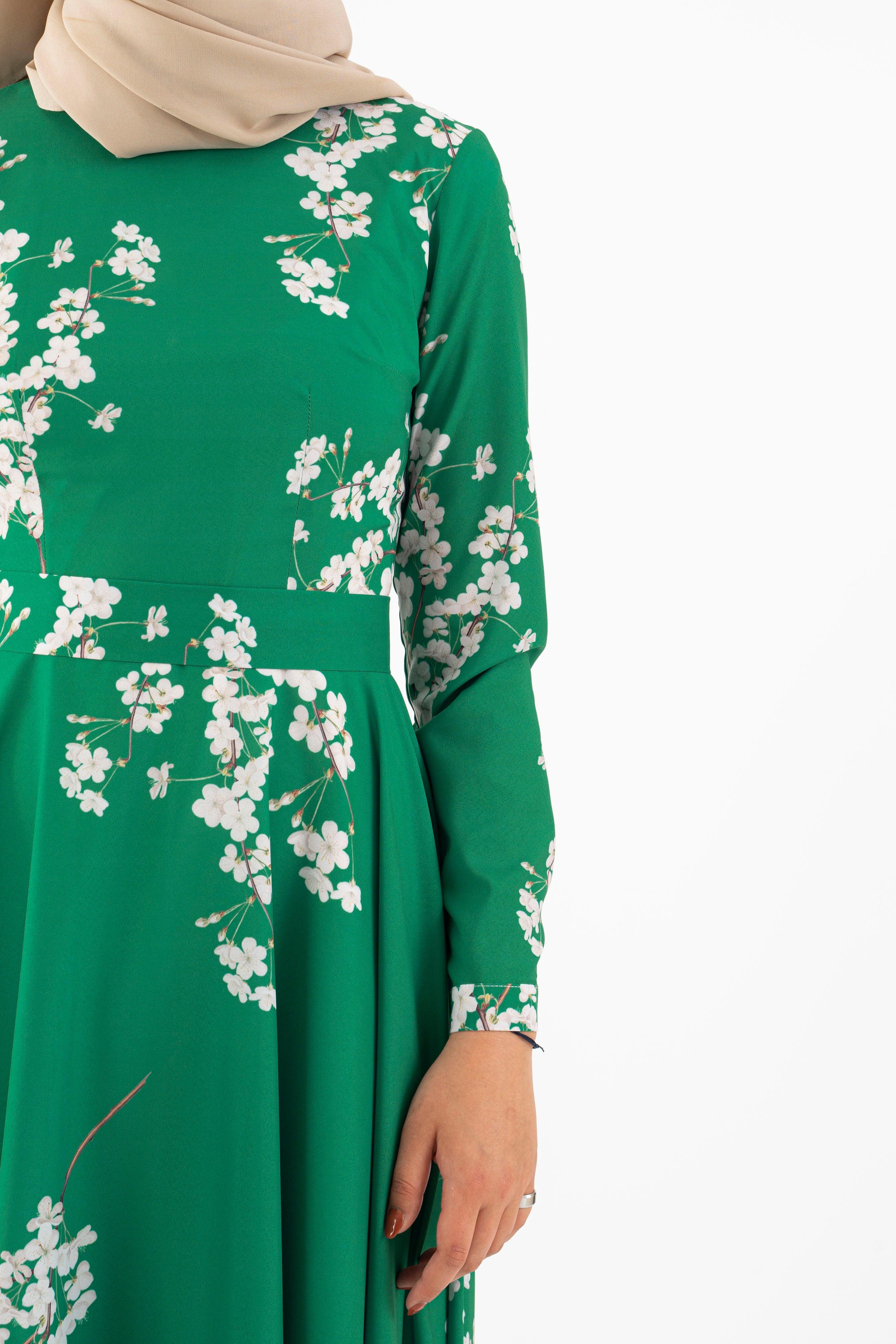 Cadmium green long dress - Modest Dresses, Abaya, Long Sleeve dress!