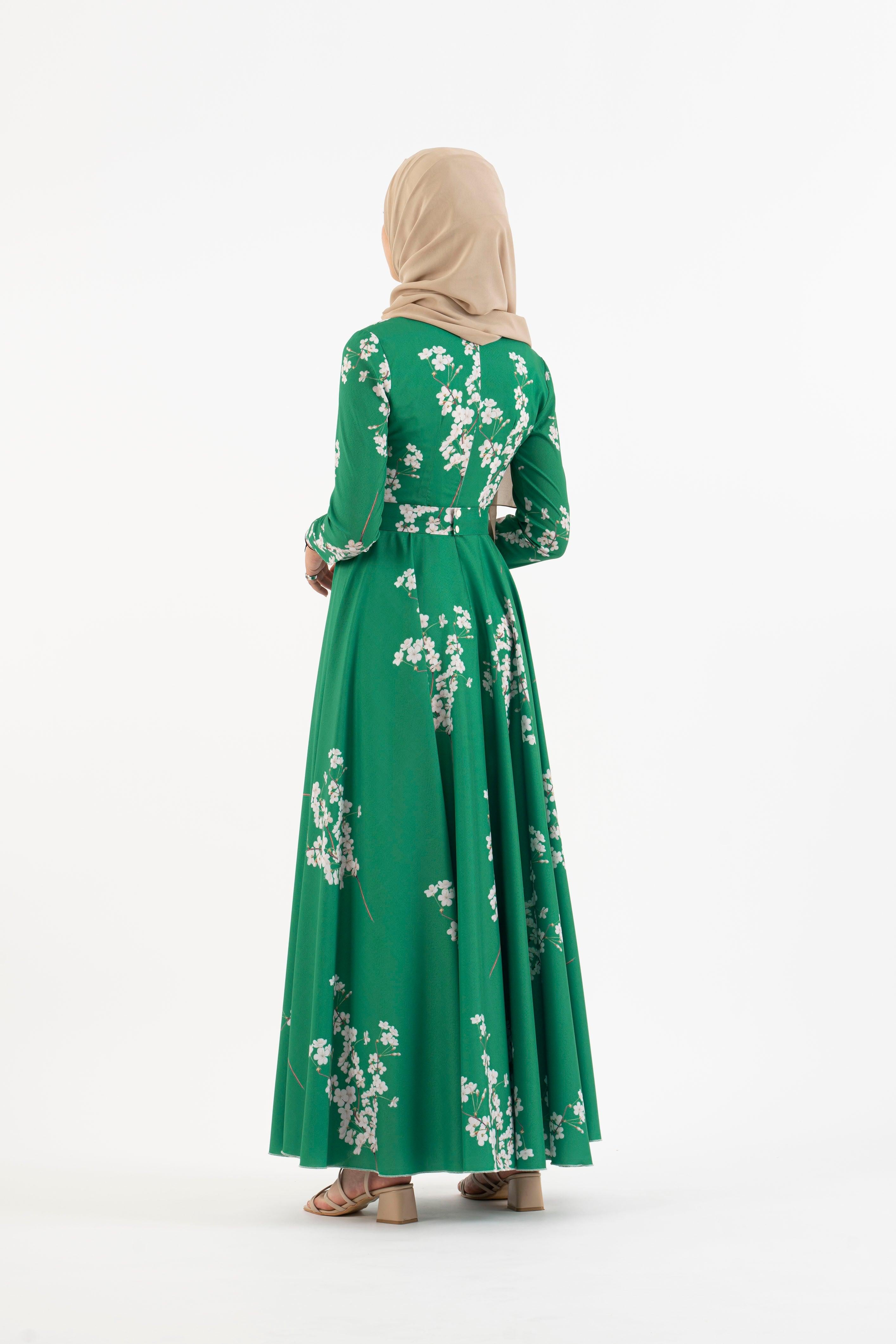 Cadmium green long dress - Modest Dresses, Abaya, Long Sleeve dress!