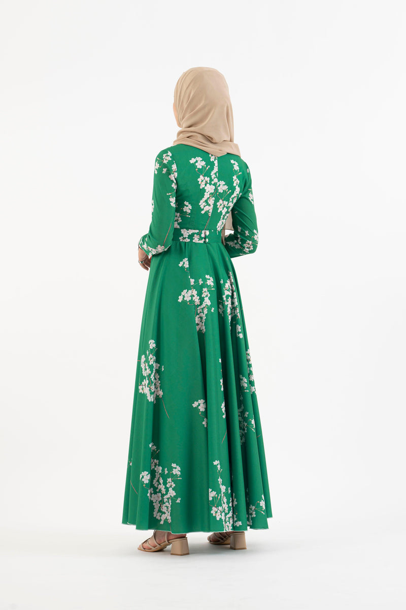 Cadmium green long dress - Modest Dresses, Abaya, Long Sleeve dress!