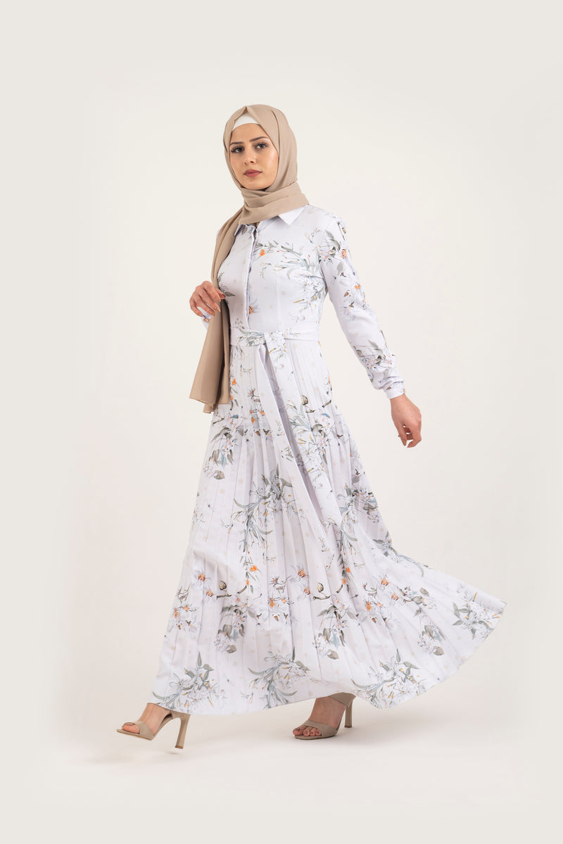 Cocktail White Dress - Modest Dresses, Abaya, Long Sleeve dress!