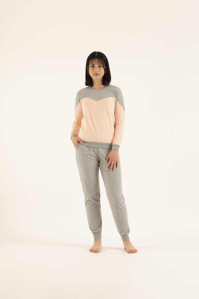 Cotton Pajamas for women long sleeve top lightweight 2 pieces sleep 