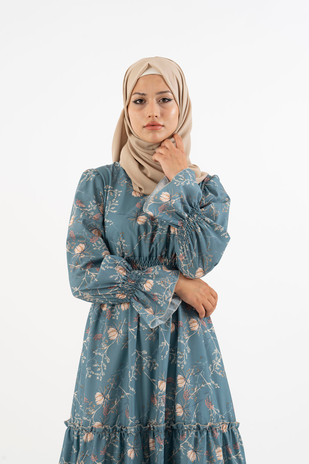 Alameda floral, Women's Modest Dress, abaya, long sleeve maxi dress