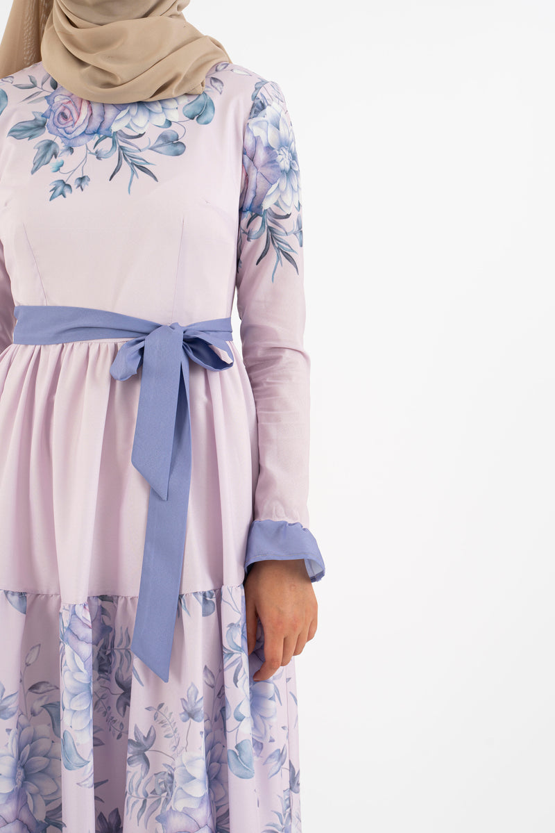 Alameda floral, Women's Modest Dress, abaya, long sleeve maxi dress! 