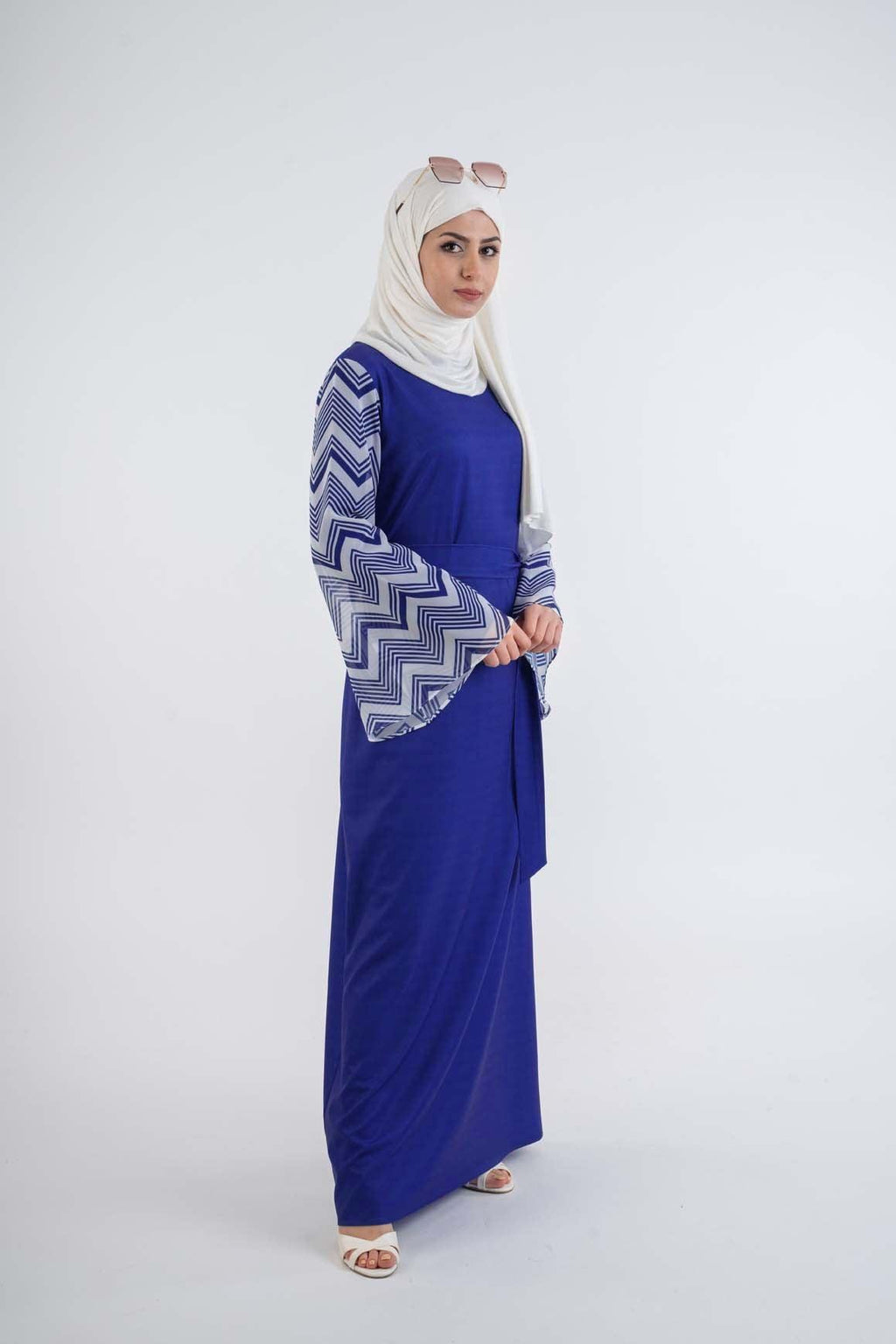 Blue Zebra Dress - Modest Dresses, Abaya, Maxi, Long Sleeve dress!