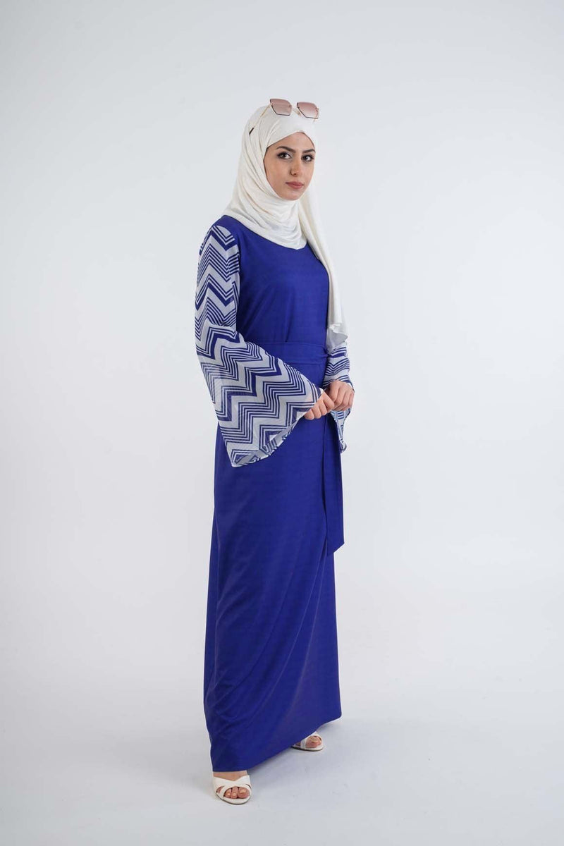 Blue Zebra Dress - Modest Dresses, Abaya, Maxi, Long Sleeve dress!