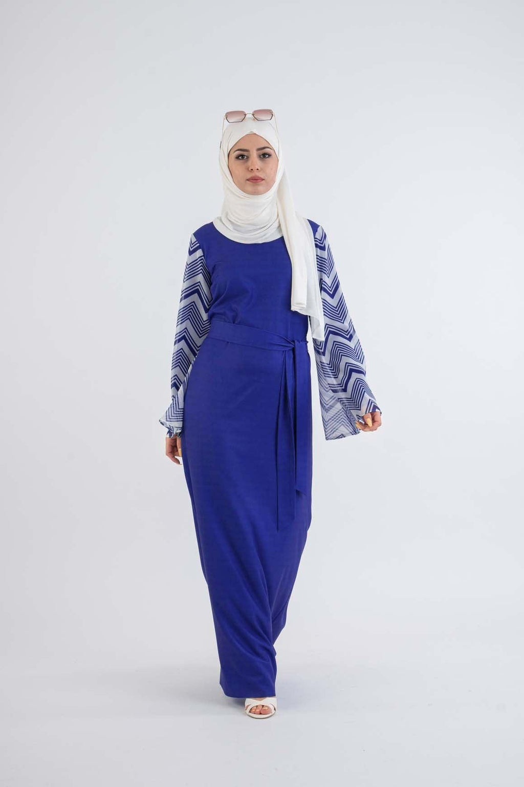 Blue Zebra Dress - Modest Dresses, Abaya, Maxi, Long Sleeve dress!