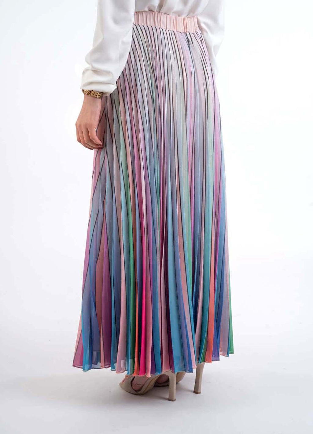Multicolor pleat Skirt - Modest Dresses, Abaya, Long Sleeve dress!