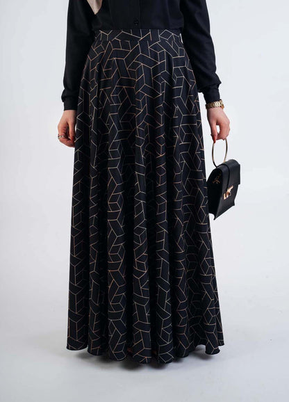 Geometric Print skirt - Modest Dresses, Abaya, Long Sleeve dress!