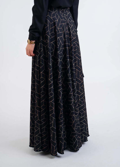 Geometric Print skirt - Modest Dresses, Abaya, Long Sleeve dress!