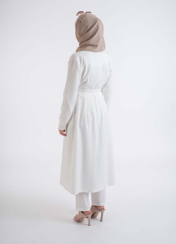 Nova white suit- Modest Dresses, Abaya, Long Sleeve dress!