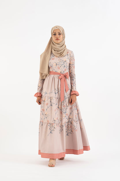 Fiery Rose Long Dress - Modest Dresses, Abaya, Long Sleeve dress!