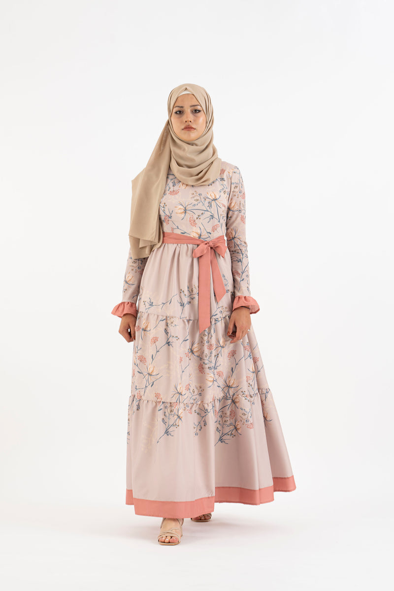 Fiery Rose Long Dress - Modest Dresses, Abaya, Long Sleeve dress!