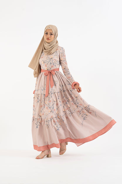 Fiery Rose Long Dress - Modest Dresses, Abaya, Long Sleeve dress!