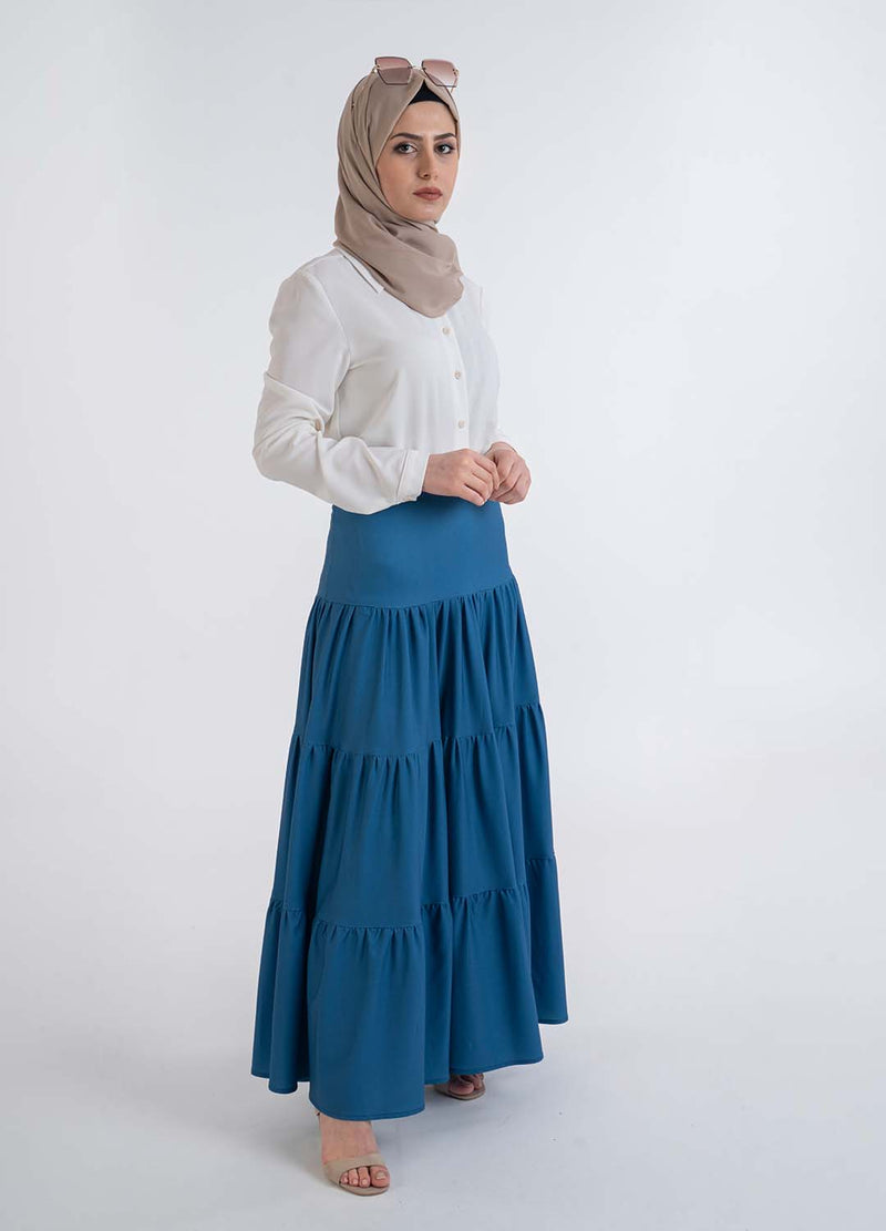 Fontelli blue Skirt- Modest Dresses, Abaya, Long Sleeve dress!