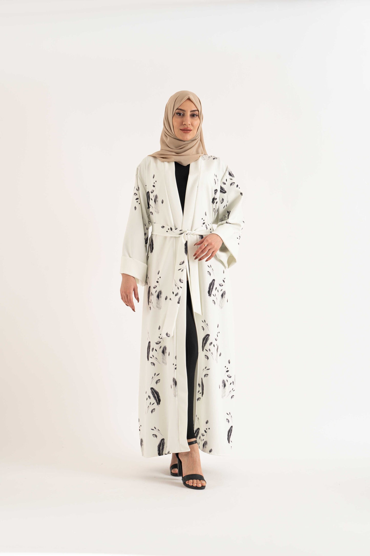 GHAZAL white Abaya- Modest Dresses, Abaya,Maxi, Long Sleeve dress!