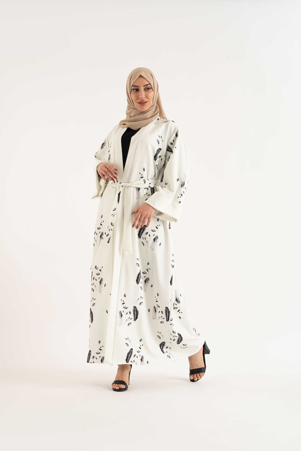 GHAZAL white Abaya- Modest Dresses, Abaya,Maxi, Long Sleeve dress!