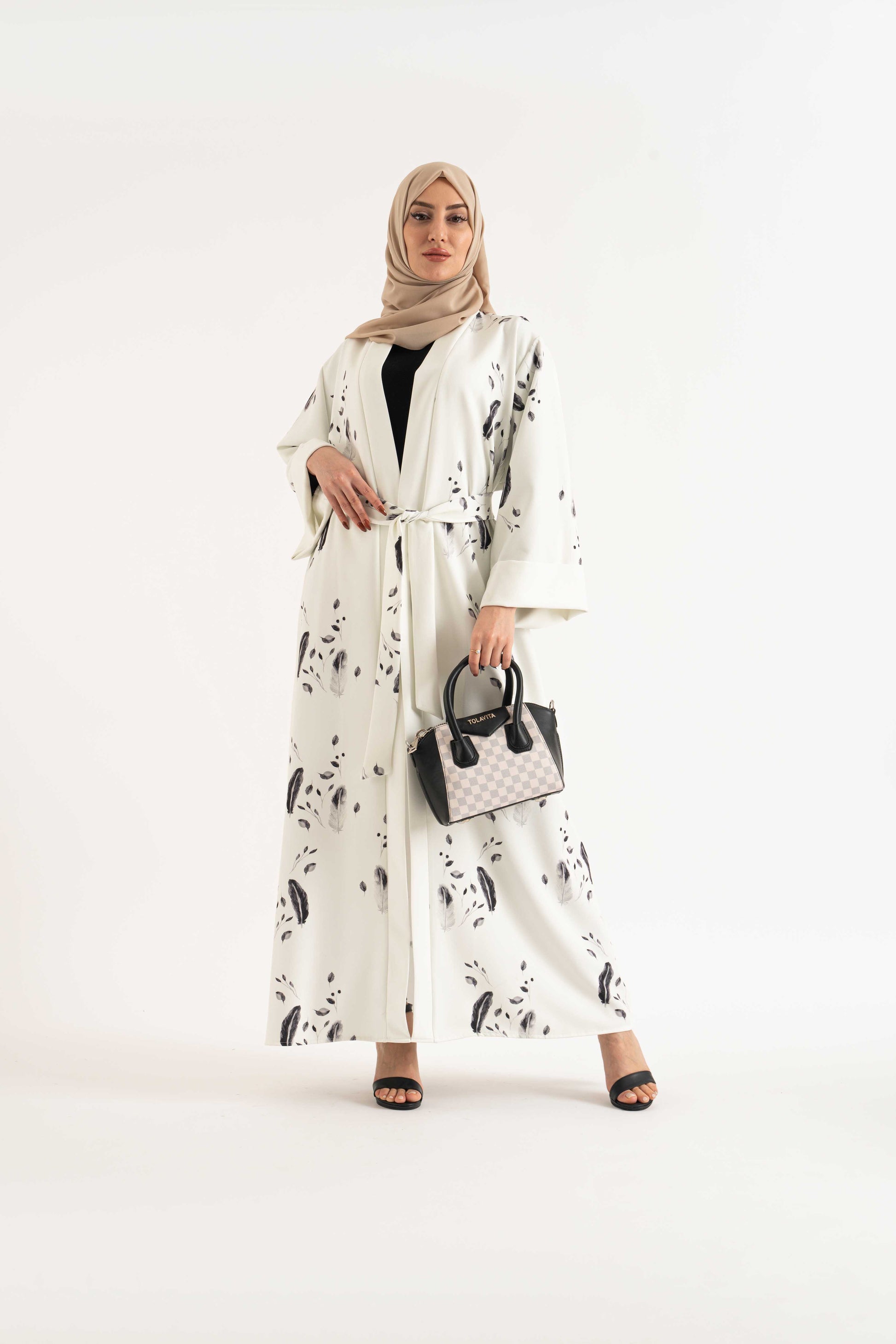 GHAZAL white Abaya- Modest Dresses, Abaya,Maxi, Long Sleeve dress!