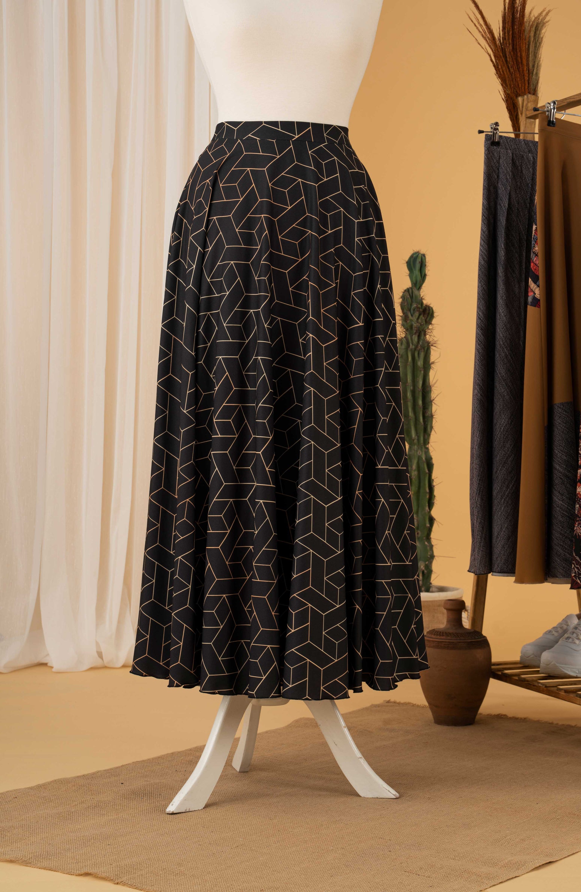 Geometric Print skirt - Modest Dresses, Abaya, Long Sleeve dress!