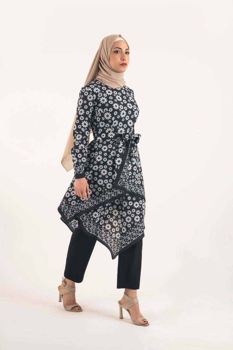 Gerbera Print Tunic - Modest Dresses, Abaya, Long Sleeve dress!