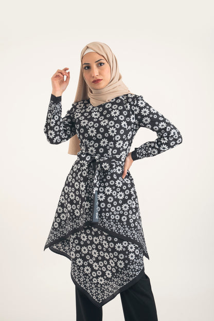 Gerbera Print Tunic - Modest Dresses, Abaya, Long Sleeve dress!