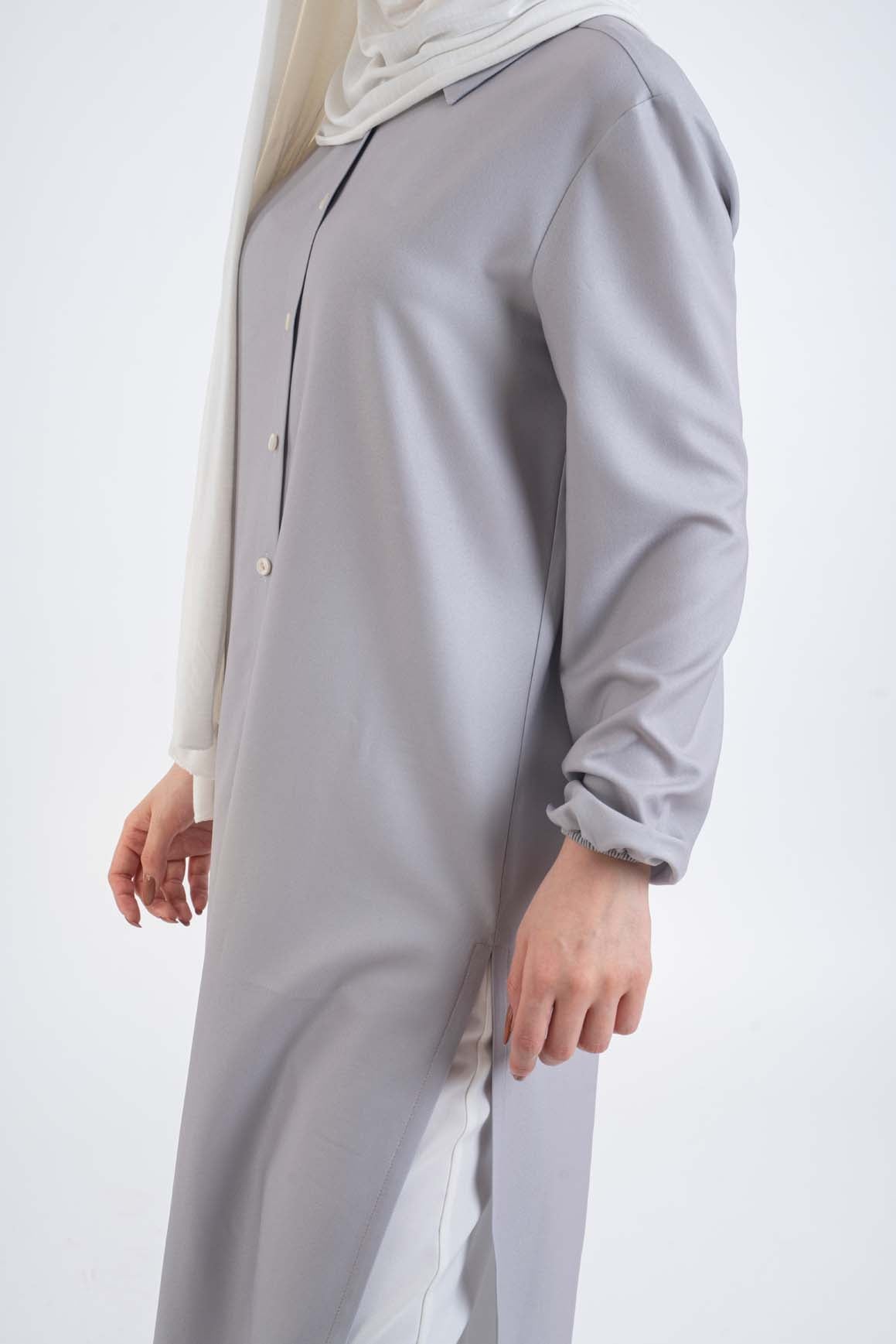 Gray Maxi shirt - Modest Dresses, Abaya, Long Sleeve dress!