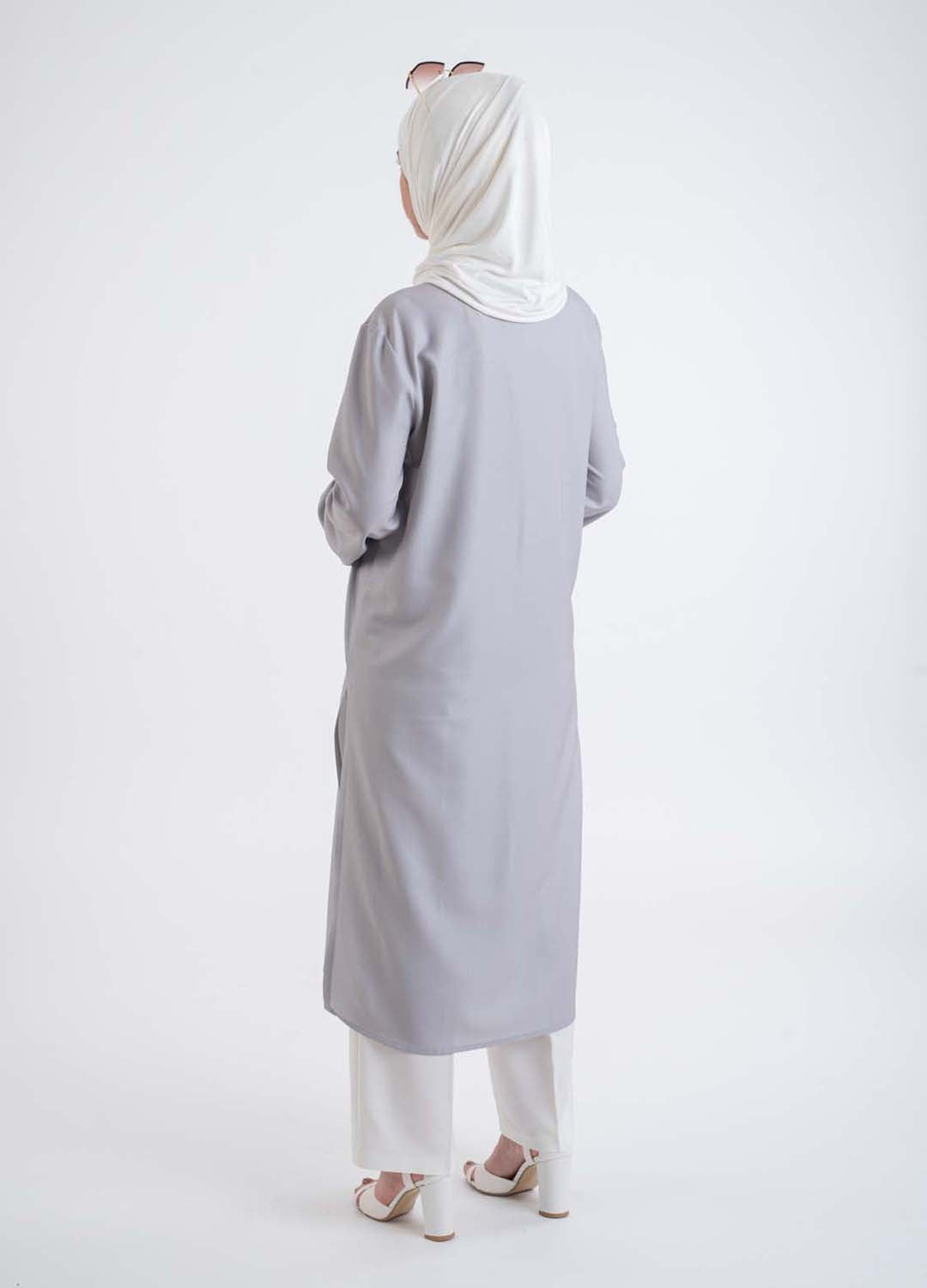 Gray Maxi shirt - Modest Dresses, Abaya, Long Sleeve dress!