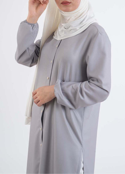 Gray Maxi shirt - Modest Dresses, Abaya, Long Sleeve dress!