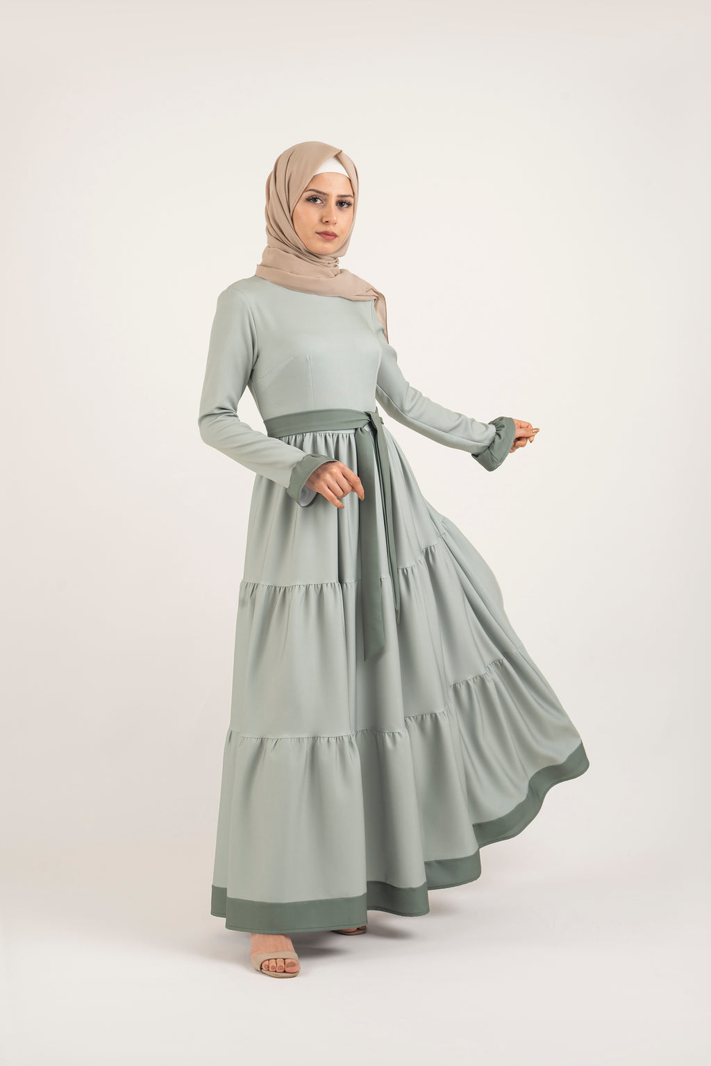 shades of green for dresses Mismatched Green A-line Long Cheap Bridesmaid Dresses , MRB0026