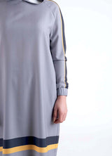 Grey HOODED Sport Suit - Modest Dresses, Abaya, Long Sleeve dress!