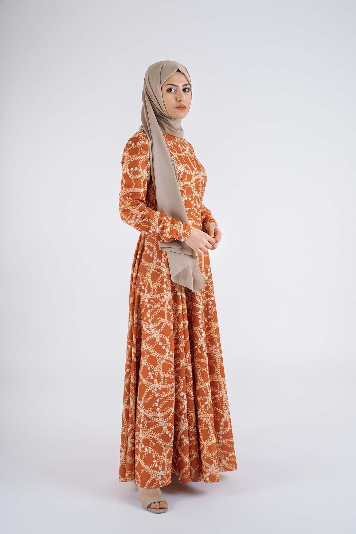 LADIES CHAIN PRINT- Modest Dresses, Abaya, Long Sleeve dress!