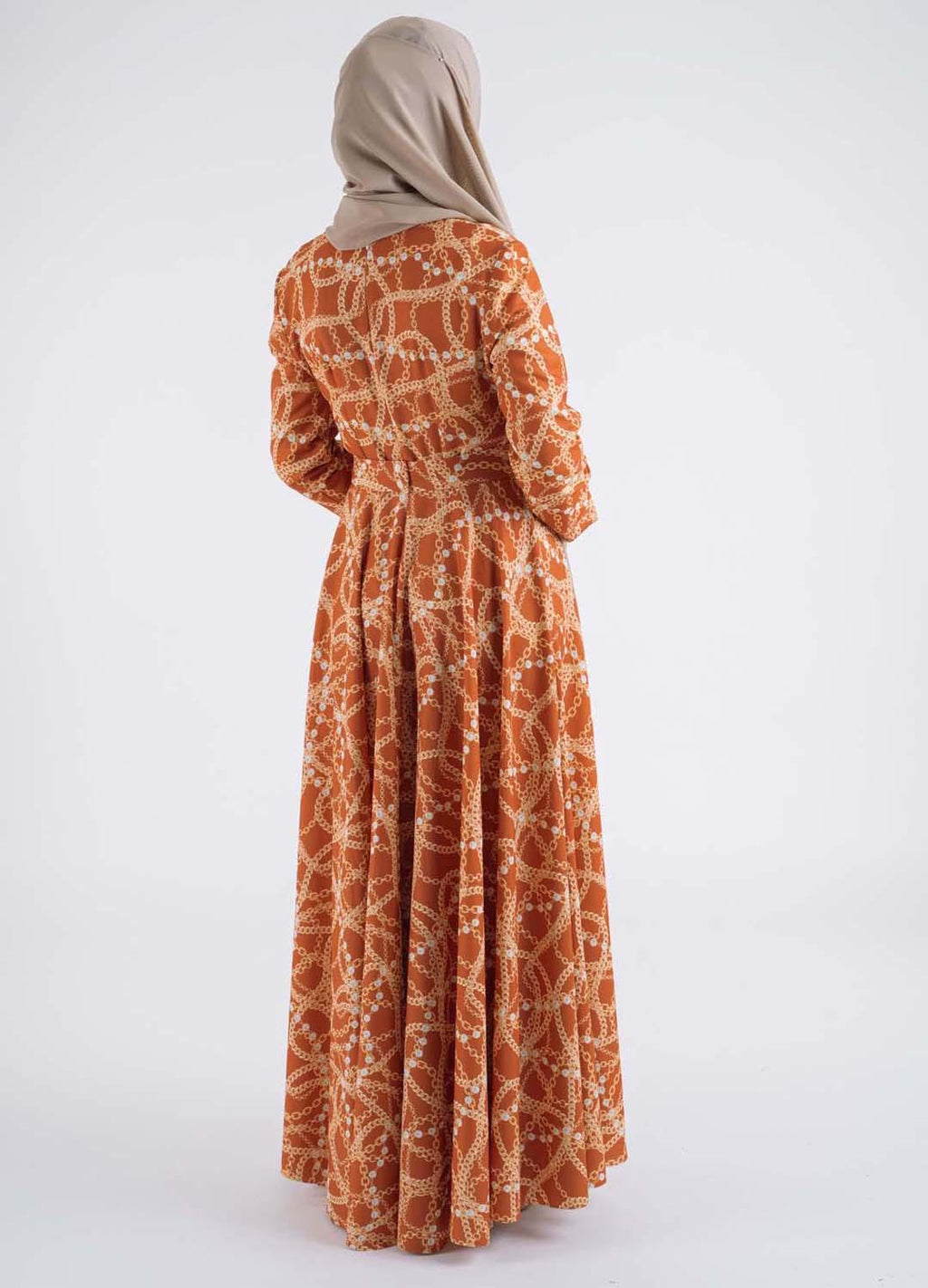 LADIES CHAIN PRINT- Modest Dresses, Abaya, Long Sleeve dress!