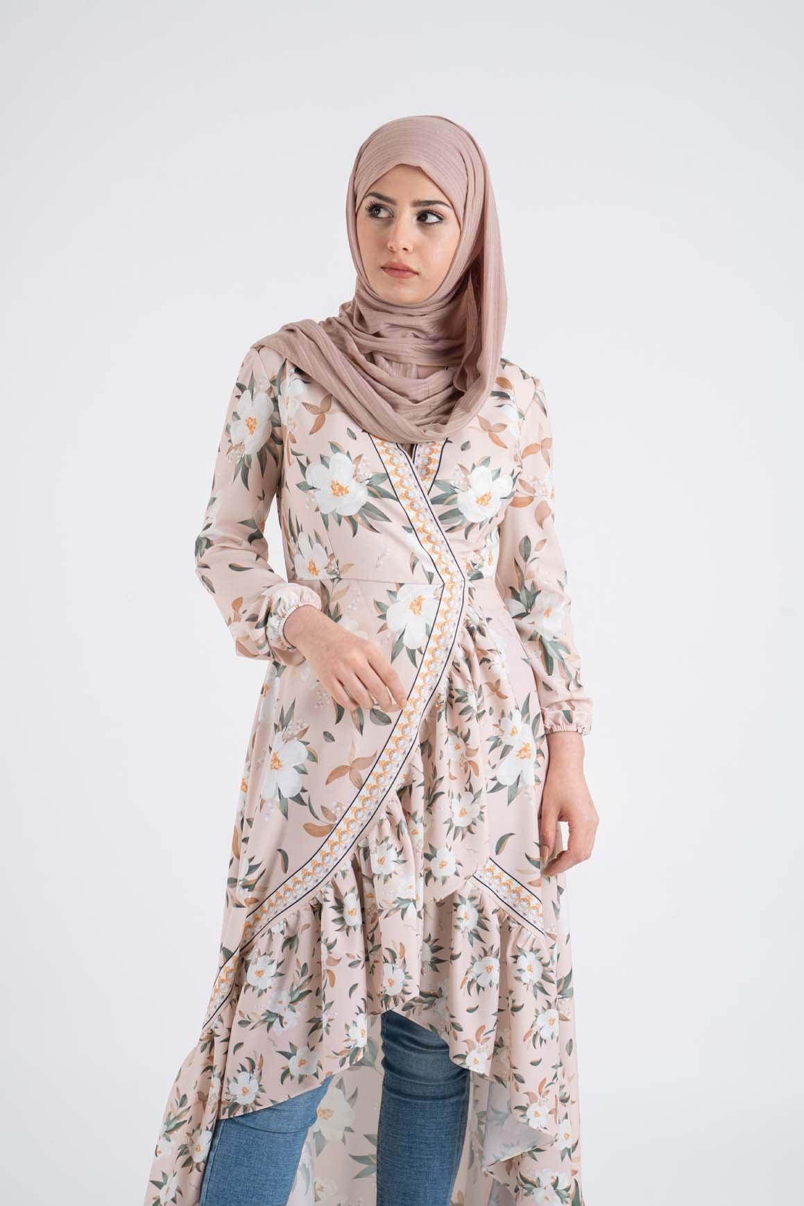 LOTUS FLOWER TUNIC- Modest Dresses, Abaya, Long Sleeve dress!