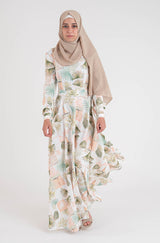 Leaf Print Dress- Modest Dresses, Abaya, Long Sleeve dress!