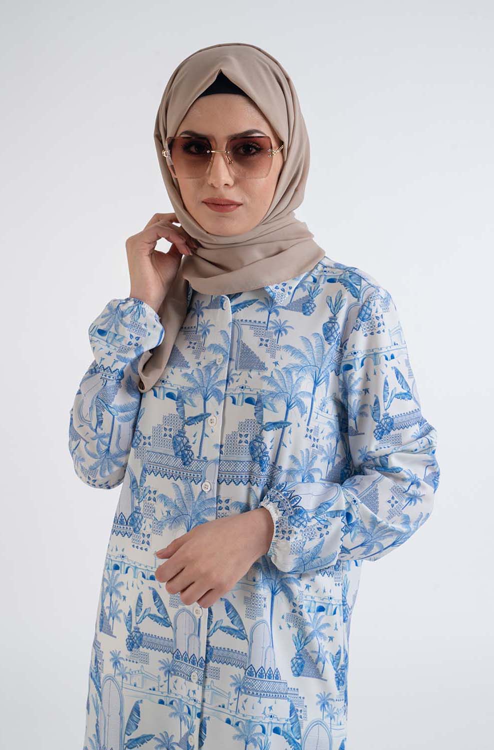 Mikonos Maxi shirt-Modest Fashion Hijab