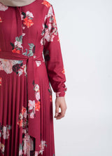 Palmaria floral pleat dress-Modesty Fashion