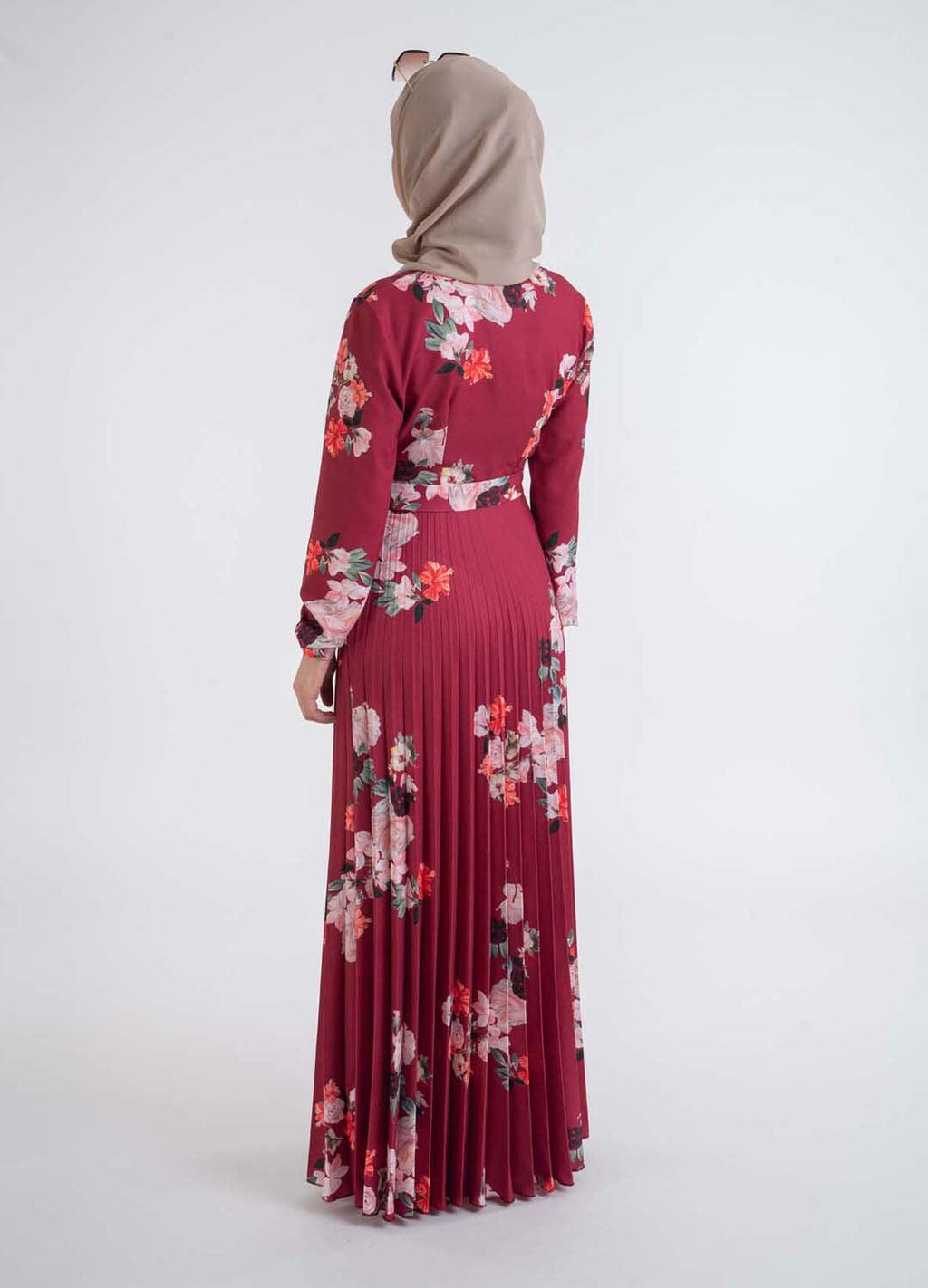 Palmaria floral pleat dress-Modesty Fashion