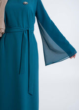 Petrol Blue Dress - Modest Dresses, Abaya, Long Sleeve dress!