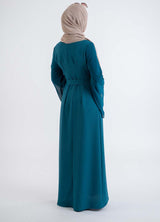 Petrol Blue Dress - Modest Dresses, Abaya, Long Sleeve dress!