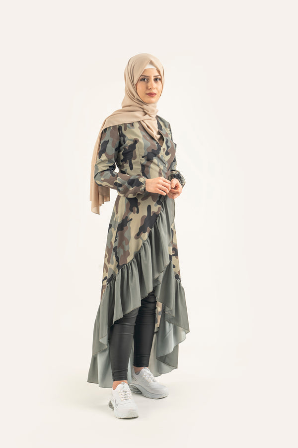 Pistachio Rhythm Tunic - Modest Dresses, Abaya, Long Sleeve dress!