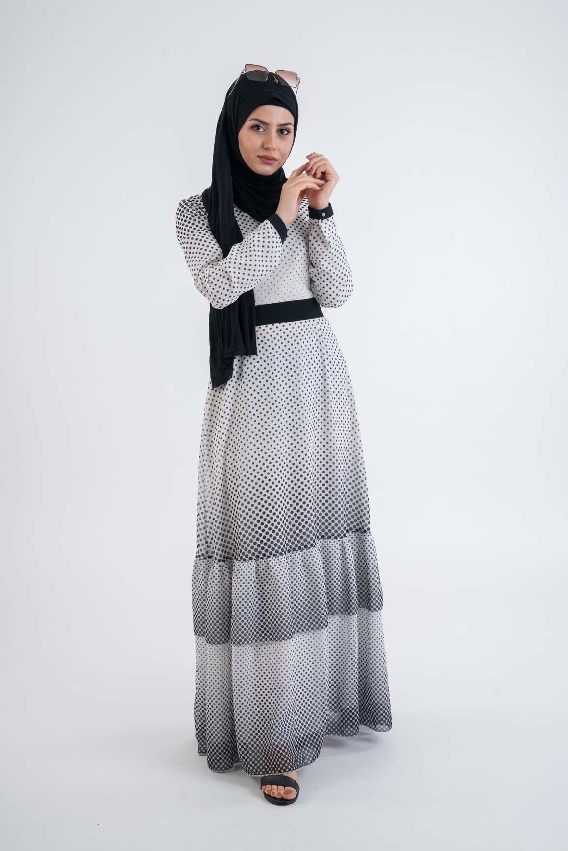 long sleeve polka dot maxi dress Polka dot dress