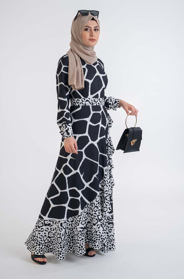Sarong Leo pard dress - Modest Dresses, Abaya, Long Sleeve dress!