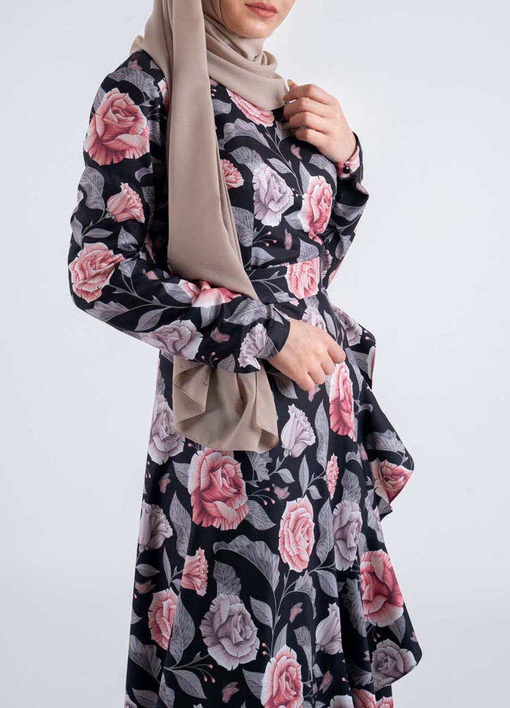 Sarong Rose dress - Modest Dresses, Abaya, Long Sleeve dress!