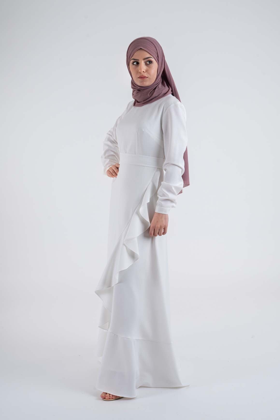 Sarong White dress - Modest Dresses, Abaya, Long Sleeve dress!