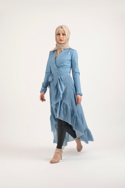 Sky Shade Tunic - Modest Dresses, Abaya, Long Sleeve dress!