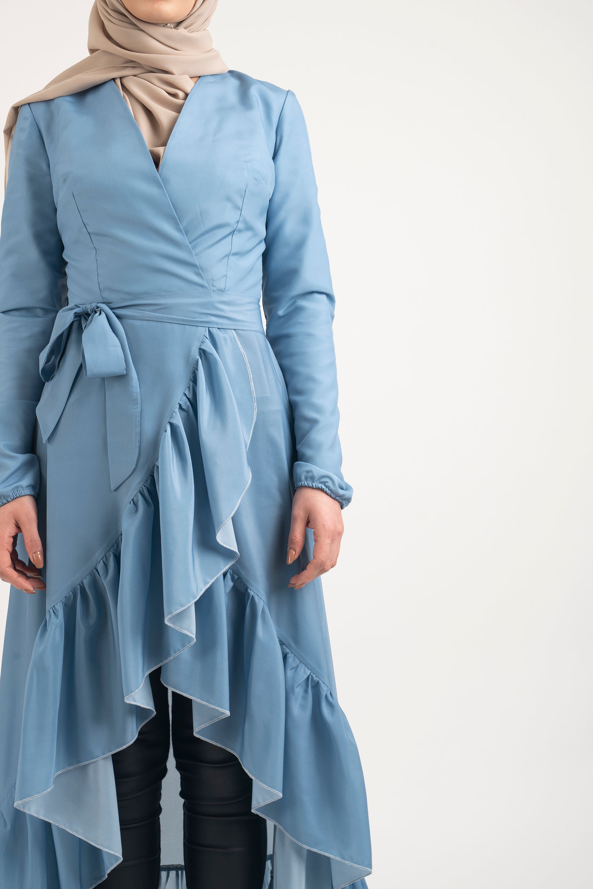 Sky Shade Tunic - Modest Dresses, Abaya, Long Sleeve dress!