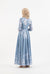 Sky blue floral long dress - Modest Dresses, Abaya, Long Sleeve dress!