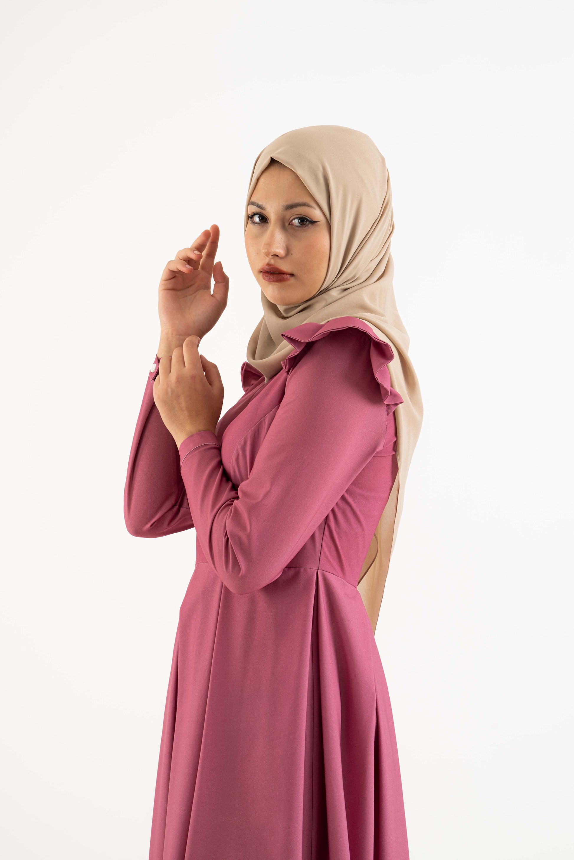 The Kyla Pink Modest Dress Modest Dresses, Abaya, Long Sleeve dress!