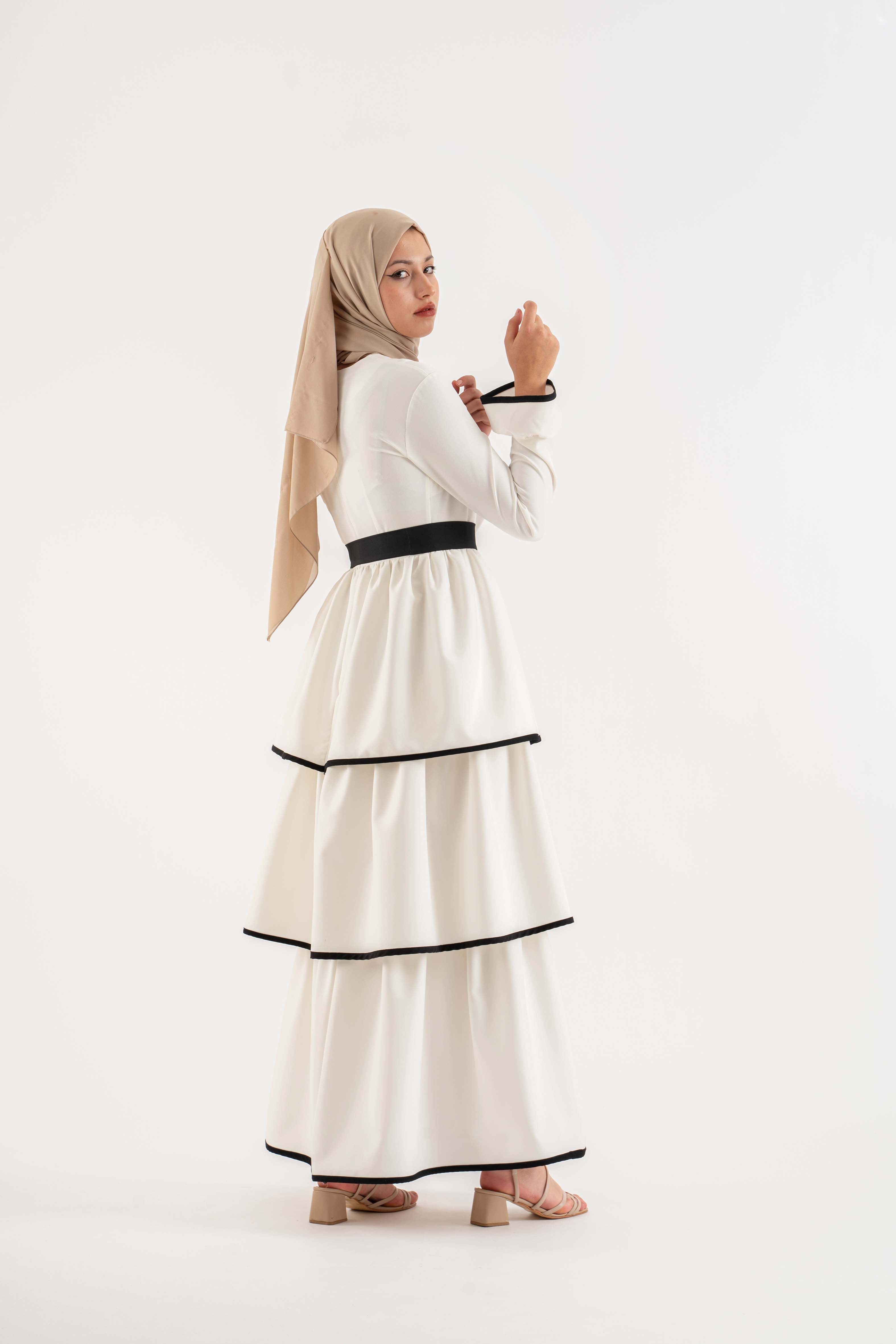 The Lyn White Modest Dress Modest Dresses, Abaya, Long Sleeve dress!