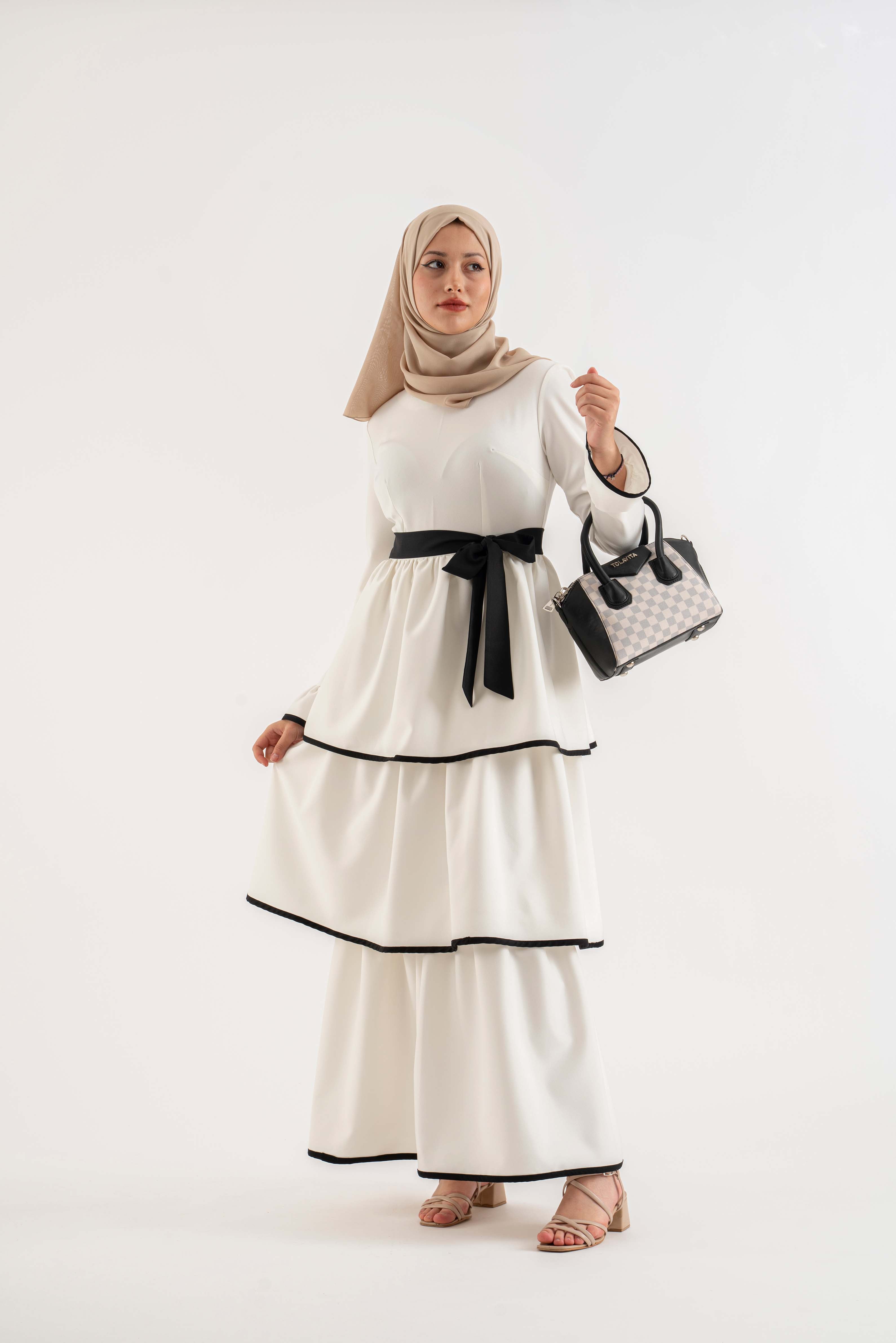 The Lyn White Modest Dress Modest Dresses, Abaya, Long Sleeve dress!
